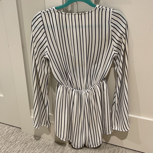 White & Navy Romper - Picture 2 of 2